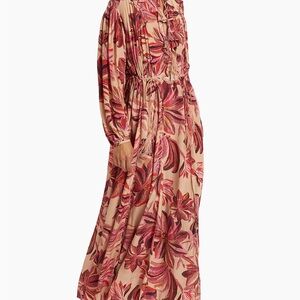 FARM Rio floral tapestry Vibrant Pink and Cream Maxi Dress Sz xs